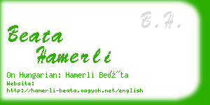 beata hamerli business card